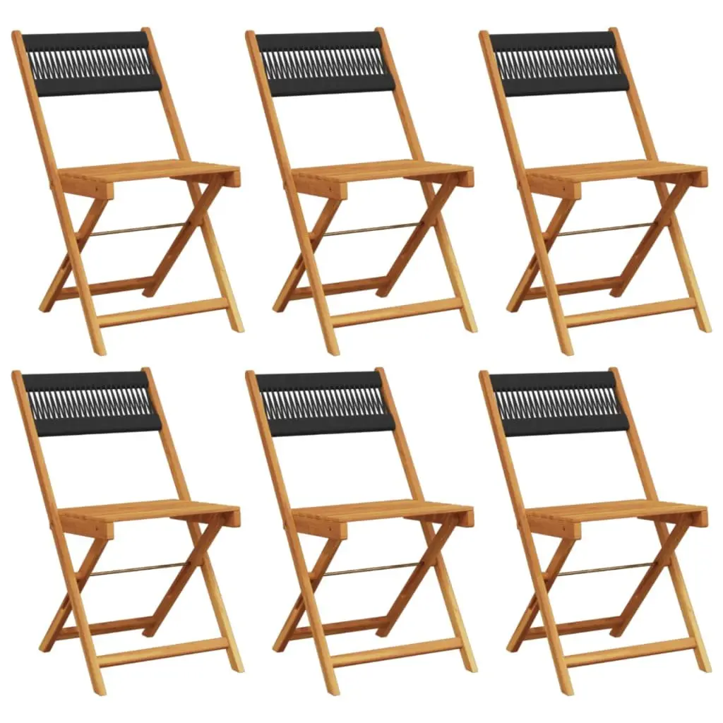6 Black Folding Garden Chairs for Outdoor Use