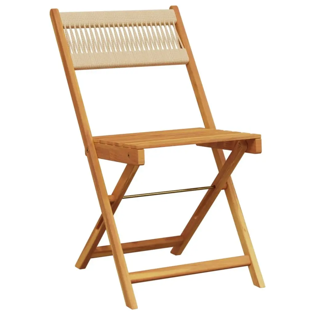 Folding Garden Chairs 4 pcs Beige Outdoor Seating Portable Patio Furniture Set