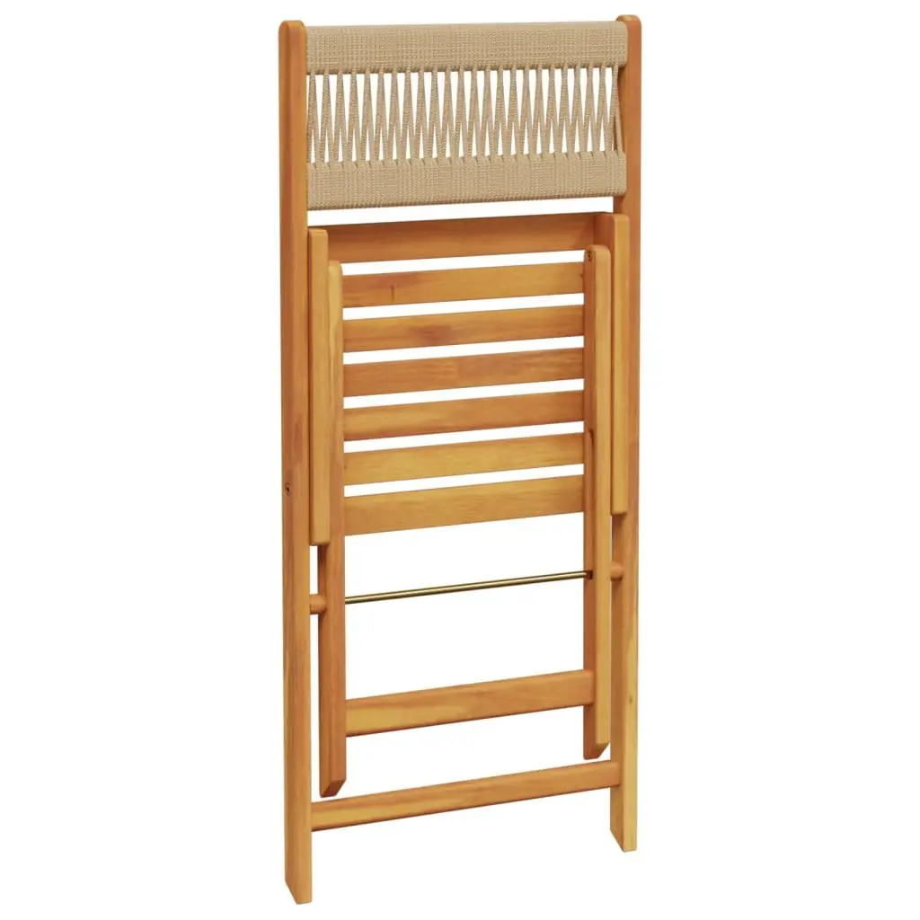 Folding Garden Chairs 4 pcs Beige Outdoor Seating Portable Patio Furniture Set