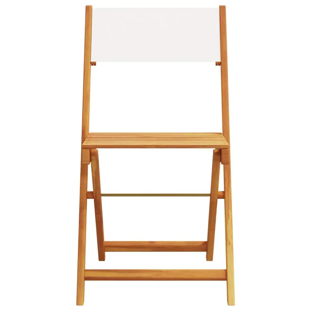 Folding Garden Chairs Outdoor Seating Set of 4 Cream White Fabric