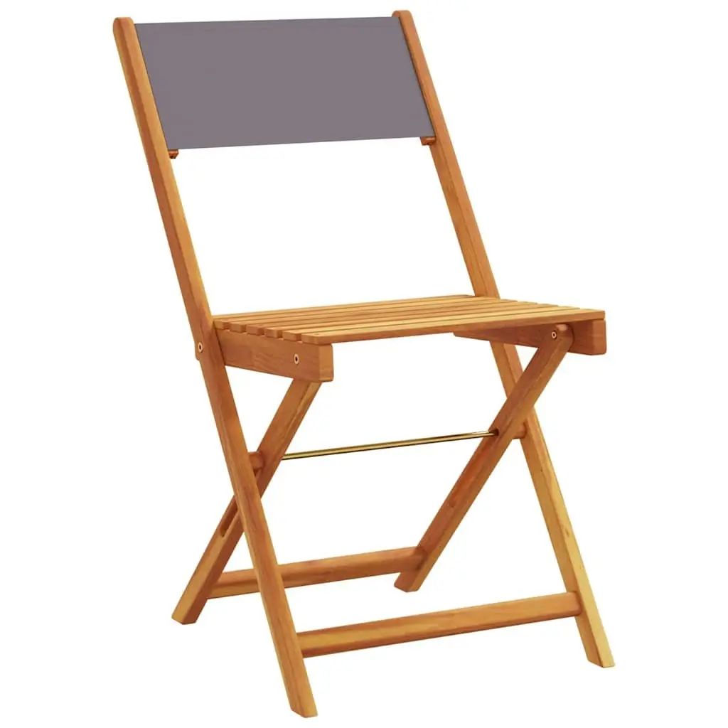 Outdoor Folding Garden Chairs Set 6 pcs Anthracite Fabric Wood Seating Patio