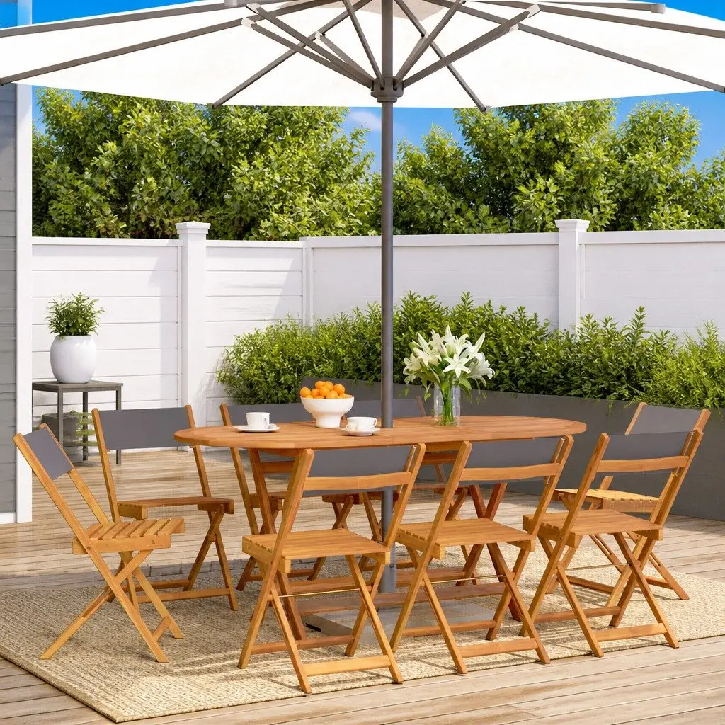 8 Folding Garden Chairs in Anthracite