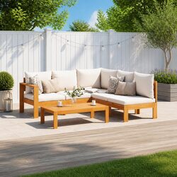 Garden Sofa Set 4 Piece Outdoor Furniture with Cushions Modular Patio Seating