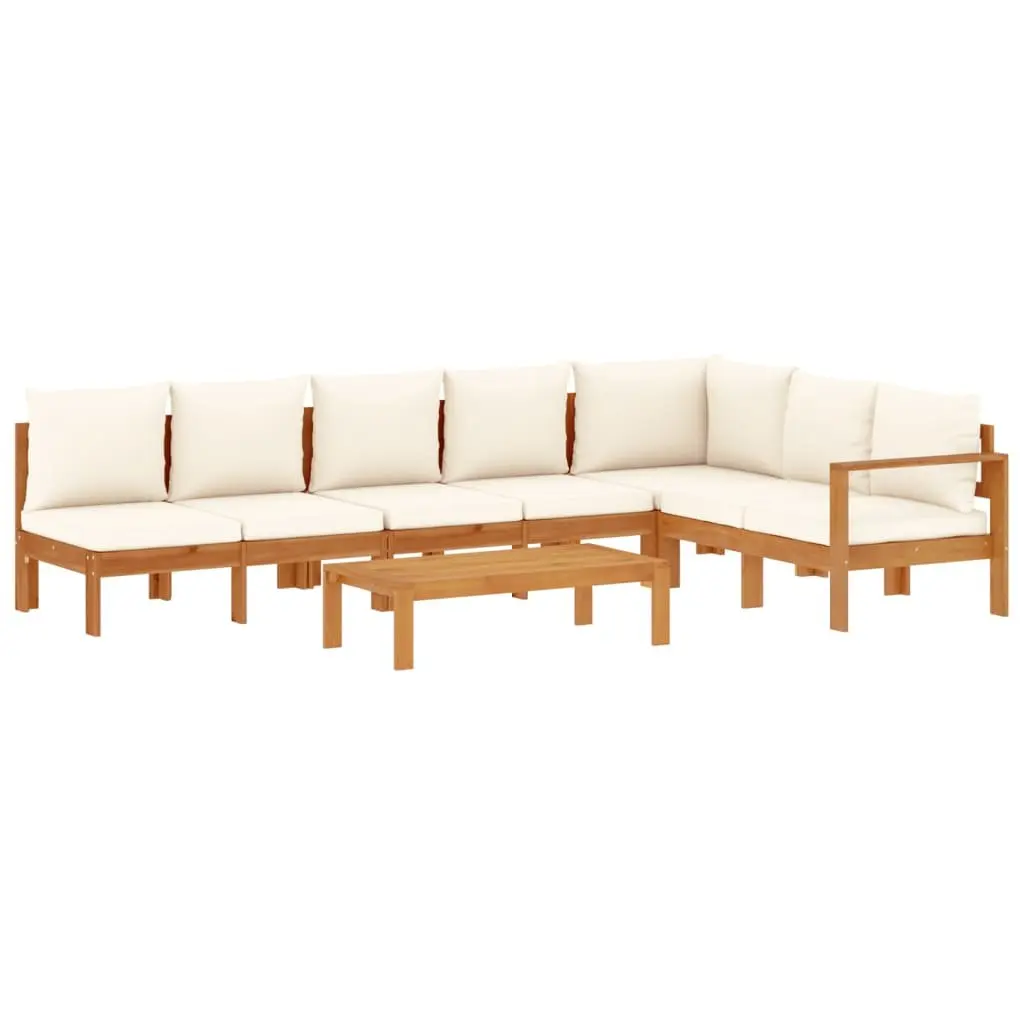 Garden Sofa Set 5 Piece Outdoor Furniture for Patio Cream Color