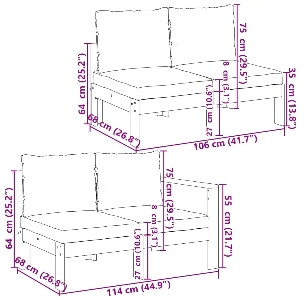 Garden Sofa Set 5 Piece Outdoor Furniture for Patio Cream Color