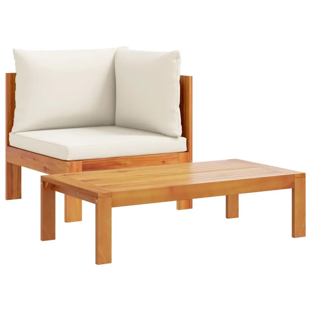 Garden Sofa Set 5 Piece Outdoor Furniture for Patio Cream Color