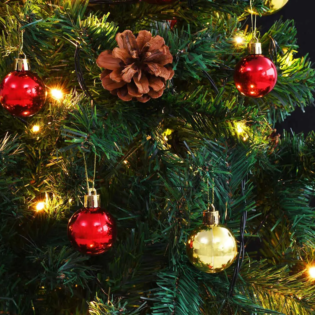 Artificial Christmas Tree Indoor Outdoor 150cm Green with LED Baubles