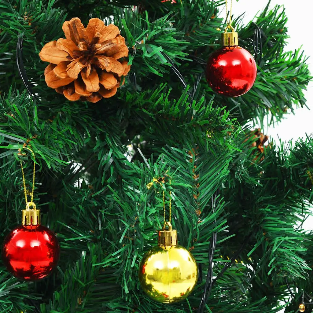 Artificial Christmas Tree Indoor Outdoor 150cm Green with LED Baubles