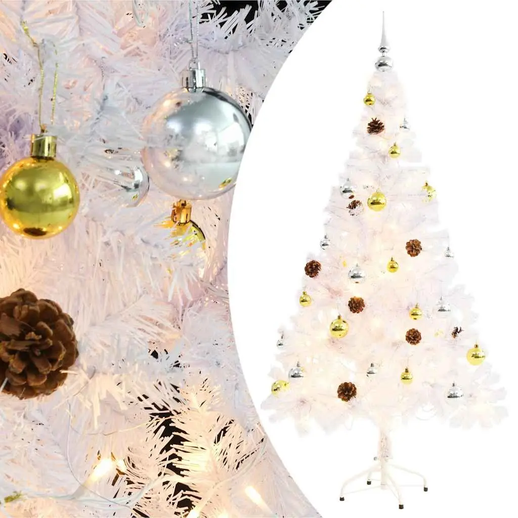 150cm White Pre-lit Christmas Tree