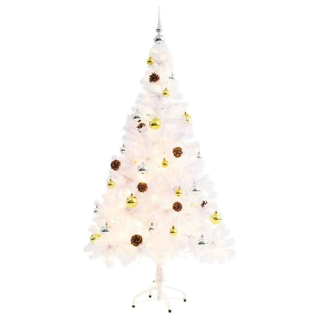 150cm White Pre-lit Christmas Tree