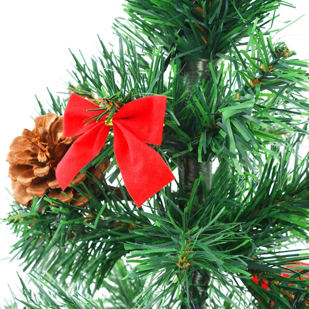 Artificial Pre-lit Christmas Tree Green 64cm LED Baubles Ornaments Indoor