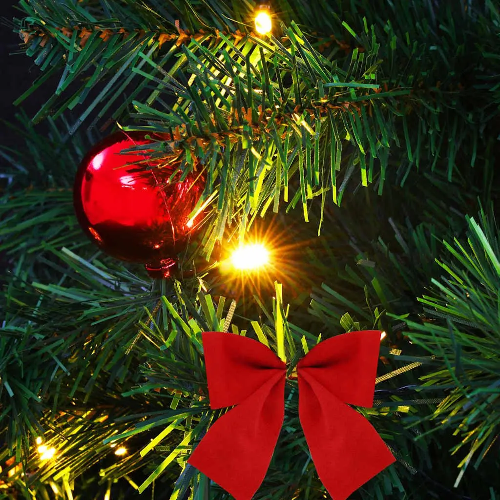 Artificial Pre-lit Christmas Tree Green 64cm LED Baubles Ornaments Indoor