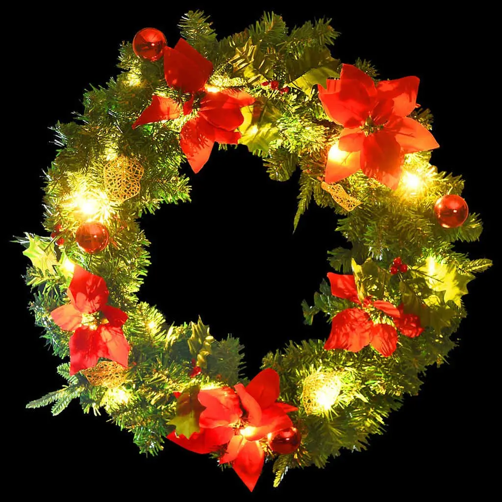 Christmas Wreath LED Lights Decoration 60cm Indoor Outdoor Holiday Seasonal