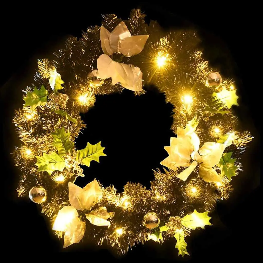60cm LED Lights Christmas Wreath with Baubles