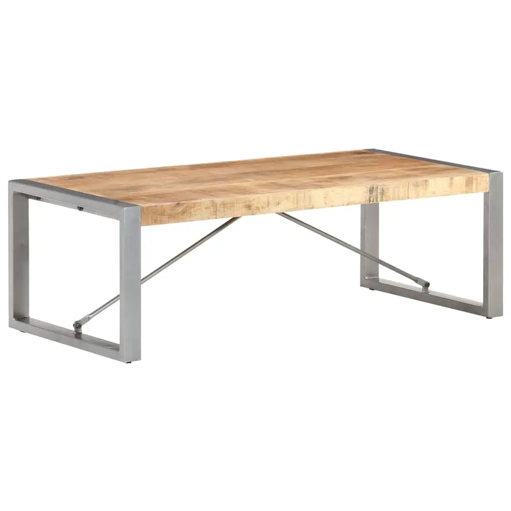 Coffee Table Living Room 120x60x40 cm Rough Mango Wood Brown Industrial Accent