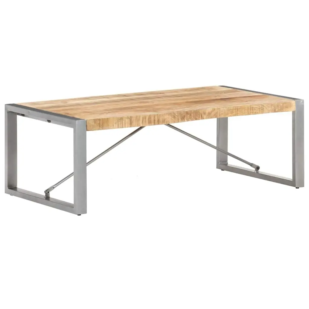 Coffee Table Living Room 120x60x40 cm Rough Mango Wood Brown Industrial Accent
