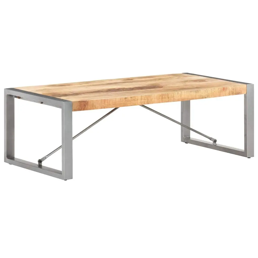 Coffee Table Living Room 120x60x40 cm Rough Mango Wood Brown Industrial Accent