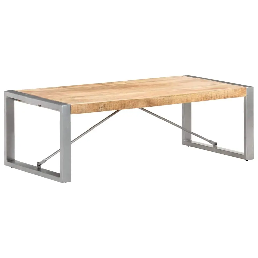 Coffee Table Living Room 120x60x40 cm Rough Mango Wood Brown Industrial Accent