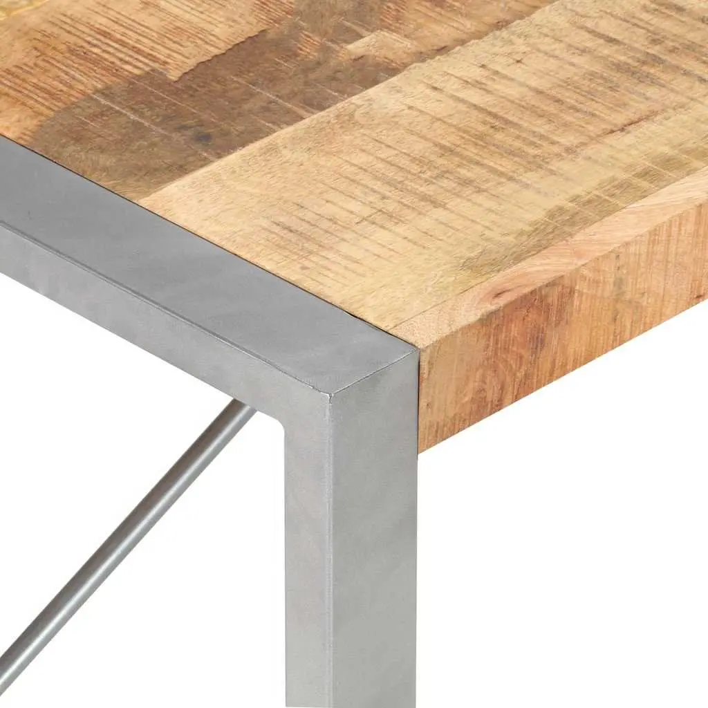Coffee Table Living Room 120x60x40 cm Rough Mango Wood Brown Industrial Accent