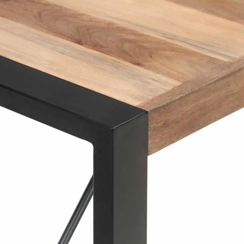 Solid Wood Dining Table 140x70x75 cm Kitchen Furniture Brown Industrial Design
