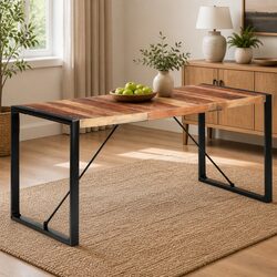 Dining Table Specs: 160x80x75cm Solid Acacia and Rubberwood