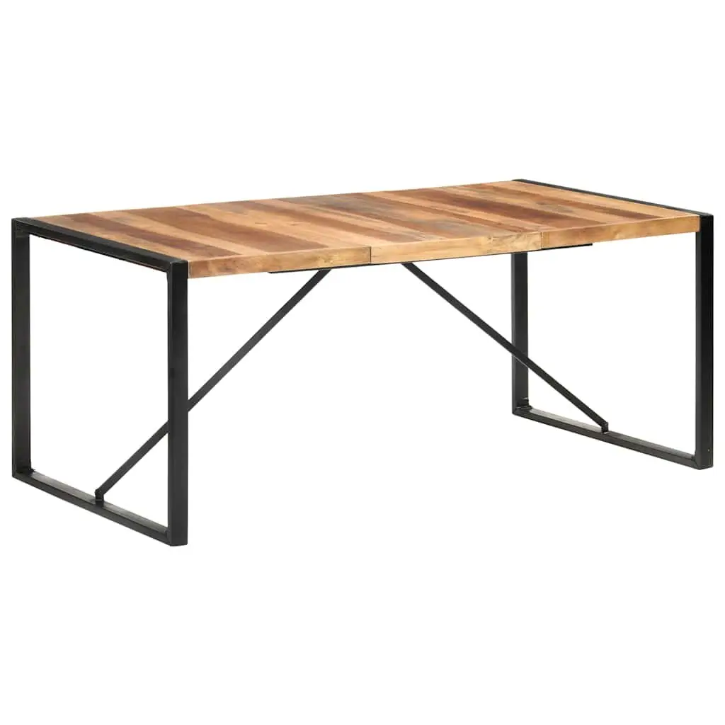Dining Table 180x90x75 cm Brown Solid Wood Acacia Rubberwood Industrial Kitchen