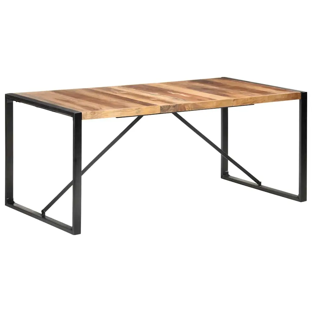 Dining Table 180x90x75 cm Brown Solid Wood Acacia Rubberwood Industrial Kitchen
