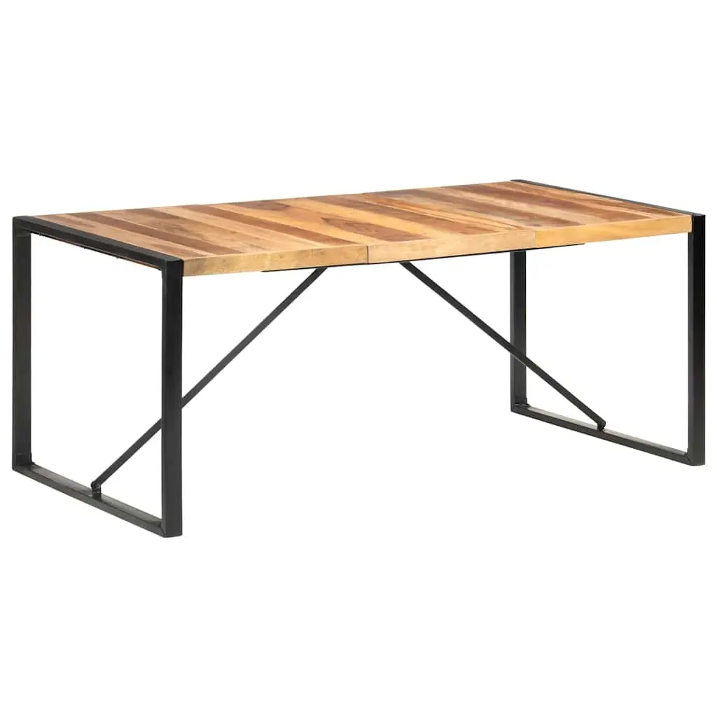 Dining Table 180x90x75 cm Brown Solid Wood Acacia Rubberwood Industrial Kitchen