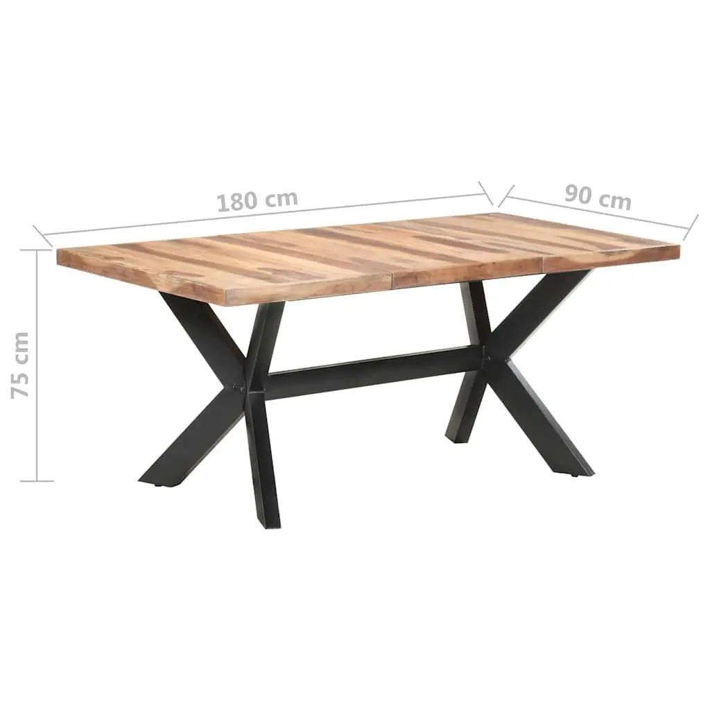 Dining Table 180x90x75 cm Solid Wood Industrial Style Kitchen Furniture Brown