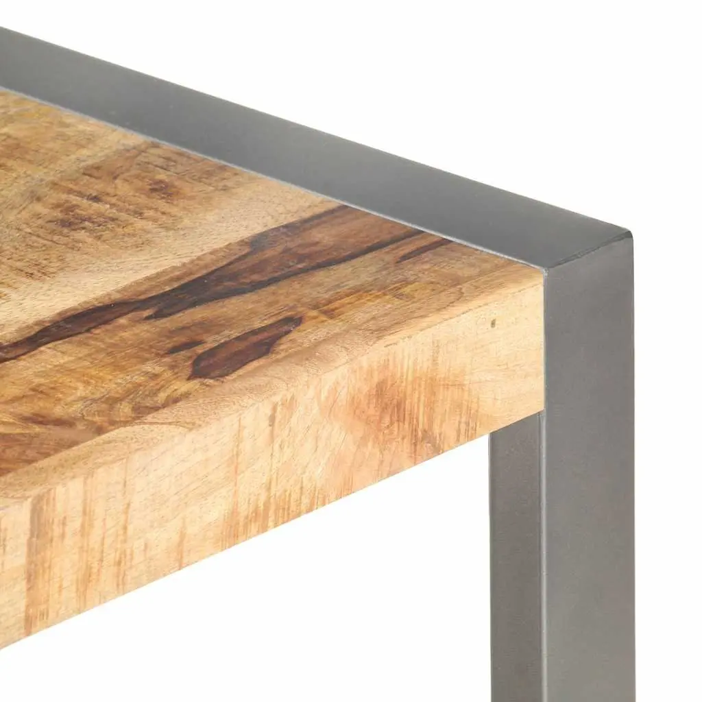 Coffee Table Living Room 110x60x40 cm Rough Mango Wood Grey Accent Furniture