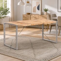 Dining Table Dimensions 160x80x75 cm, Solid Mango Wood