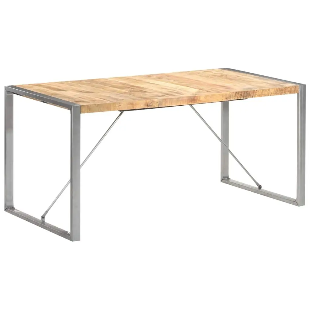 Dining Table 160x80x75 cm Solid Wood Kitchen Furniture Industrial Design
