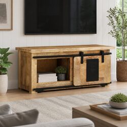 TV Cabinet 90x35x40 cm Solid Wood Mango Rustic Vintage Storage Unit Sideboard