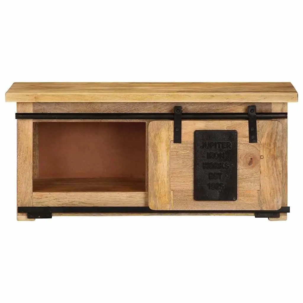 Mango Wood TV Cabinet 90L x 35W x 40H cm with Steel Components