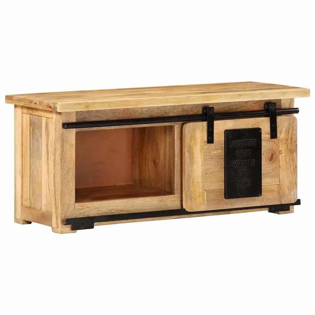 Mango Wood TV Cabinet 90L x 35W x 40H cm with Steel Components