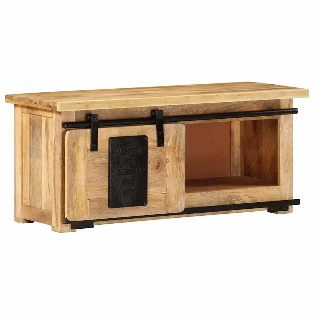 Mango Wood TV Cabinet 90L x 35W x 40H cm with Steel Components