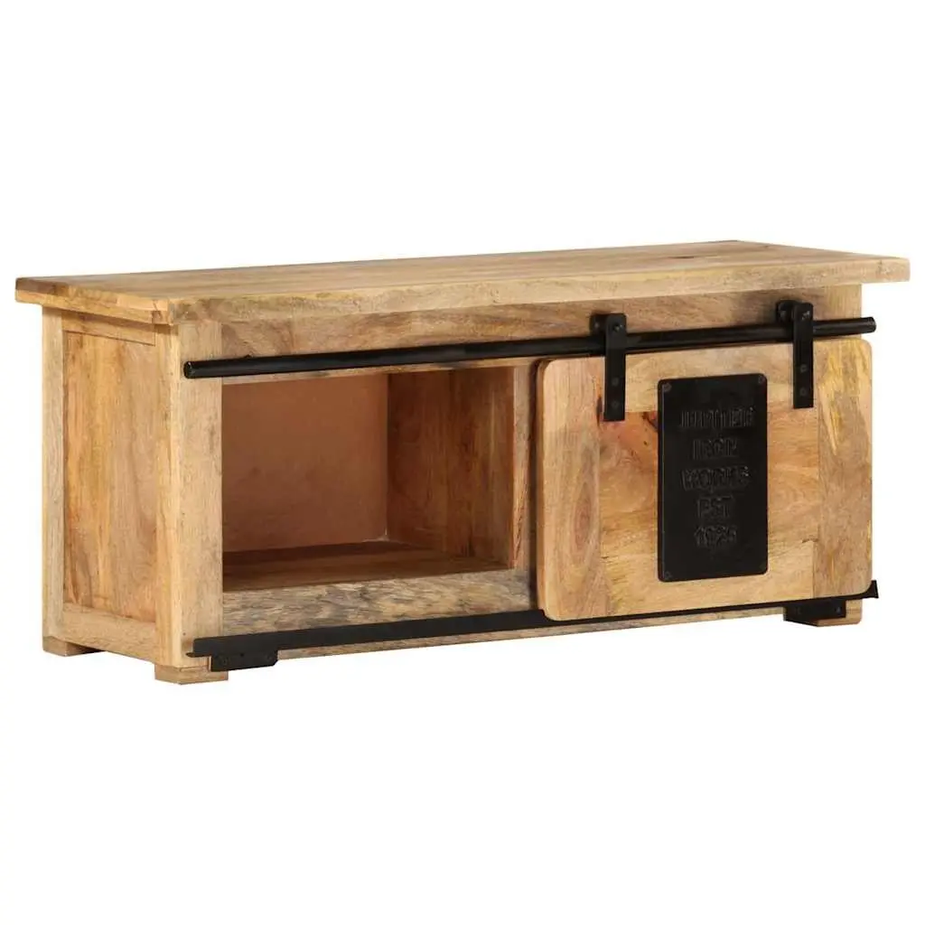 Mango Wood TV Cabinet 90L x 35W x 40H cm with Steel Components