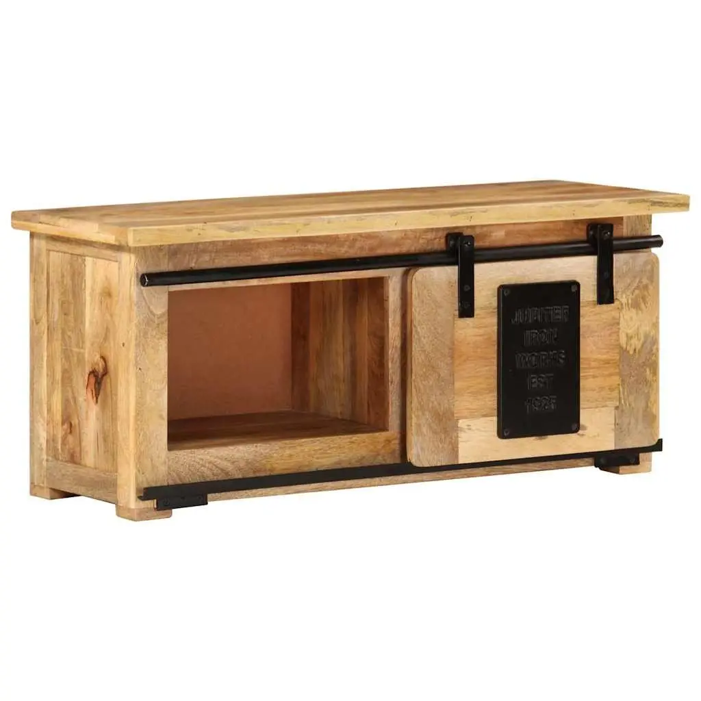 Mango Wood TV Cabinet 90L x 35W x 40H cm with Steel Components