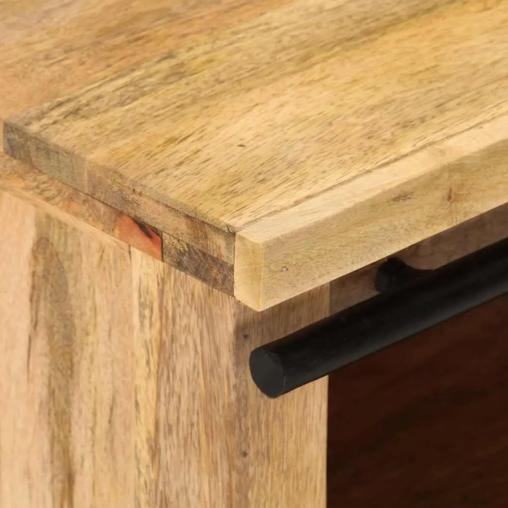 Mango Wood TV Cabinet 90L x 35W x 40H cm with Steel Components