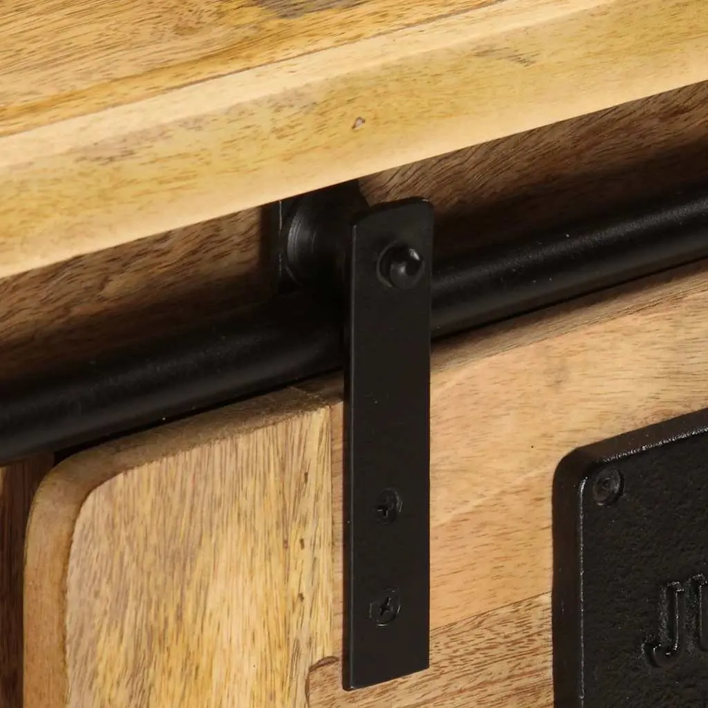 Mango Wood TV Cabinet 90L x 35W x 40H cm with Steel Components