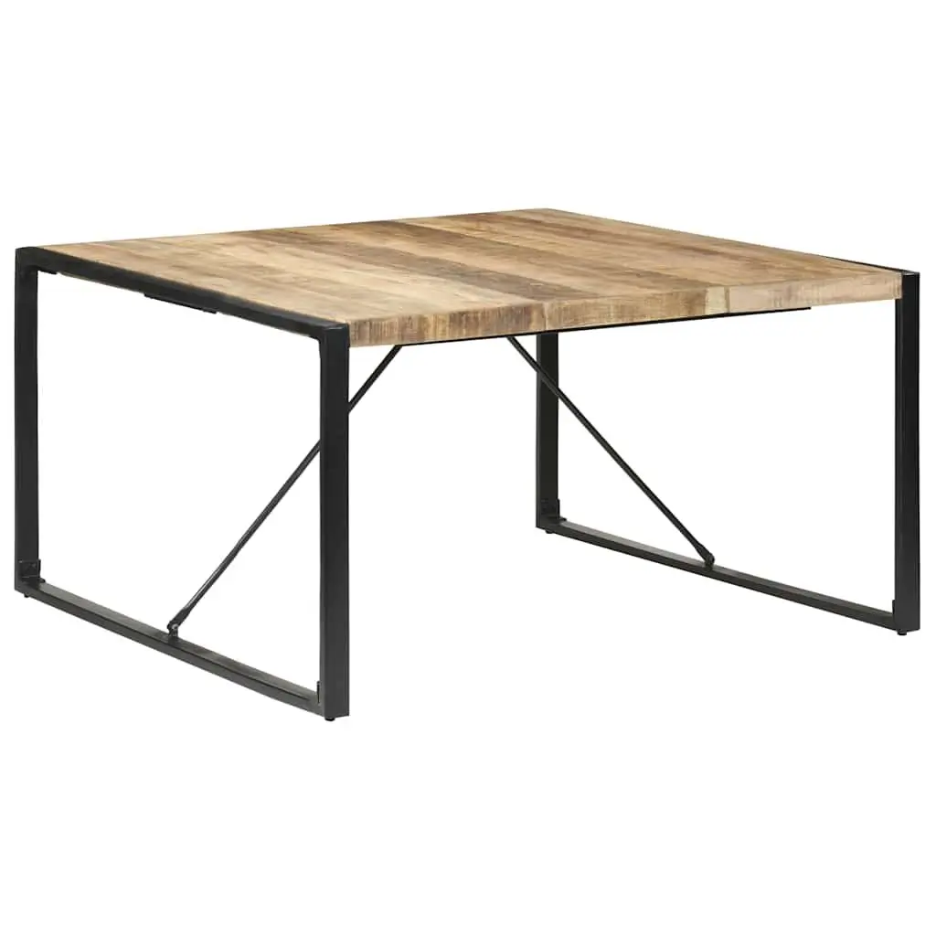 Dining Table 140x140x75 cm Industrial Style Kitchen Room Furniture Brown Wood