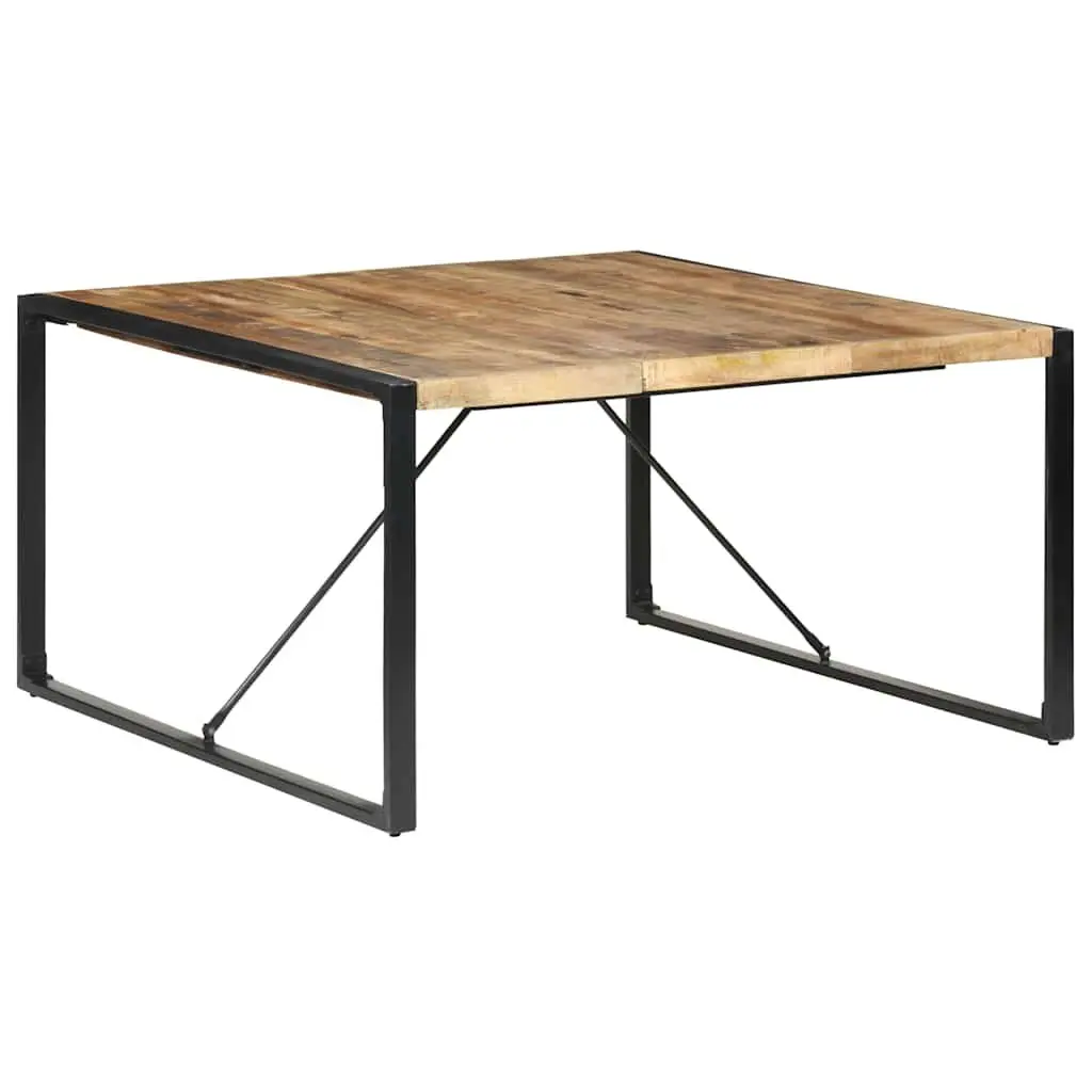 Dining Table 140x140x75 cm Industrial Style Kitchen Room Furniture Brown Wood