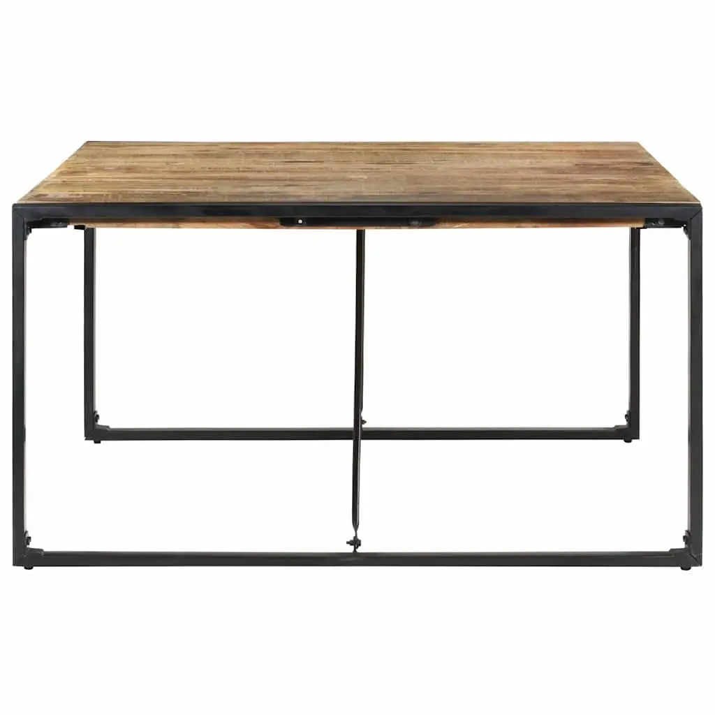Dining Table 140x140x75 cm Industrial Style Kitchen Room Furniture Brown Wood