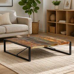 Coffee Table with Dimensions 140x140x40cm, Reclaimed Wood