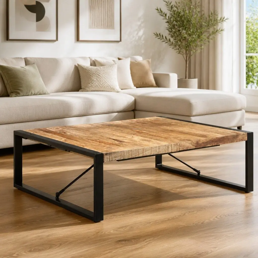 120x120x40cm Black Coffee Table