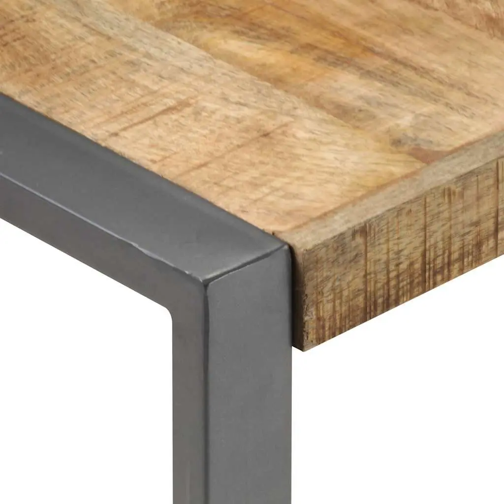 Coffee Table Living Room 120x120x40 cm Industrial Style Solid Wood Mango Grey