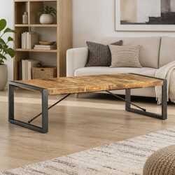 Coffee Table Specifications: 140x70x40cm, Solid Mango Wood