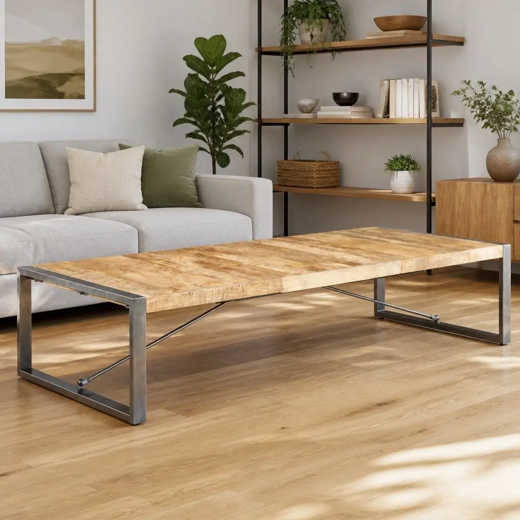 Coffee Table Living Room 180x90x40 cm Industrial Style Wooden Furniture