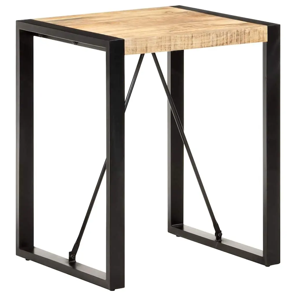 Dining Table 60x60x75 cm Solid Mango Wood Black Industrial Bistro Kitchen