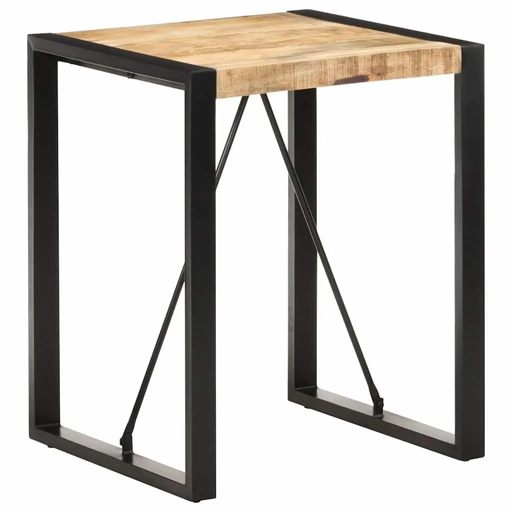 Dining Table 60x60x75 cm Solid Mango Wood Black Industrial Bistro Kitchen